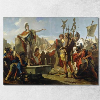 La Regina Zenobia Si Rivolge Ai Suoi Soldati Giovanni Battista Tiepolo gbt26 quadro stampa su tela