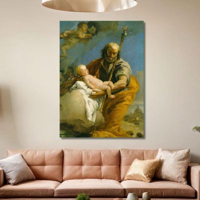 San Giuseppe E Il Cristo Bambino Giovanni Battista Tiepolo gbt30 quadro stampa su tela