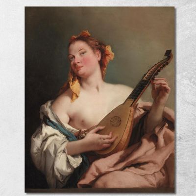 Donna Con Un Mandolino Giovanni Battista Tiepolo gbt56 quadro stampa su tela