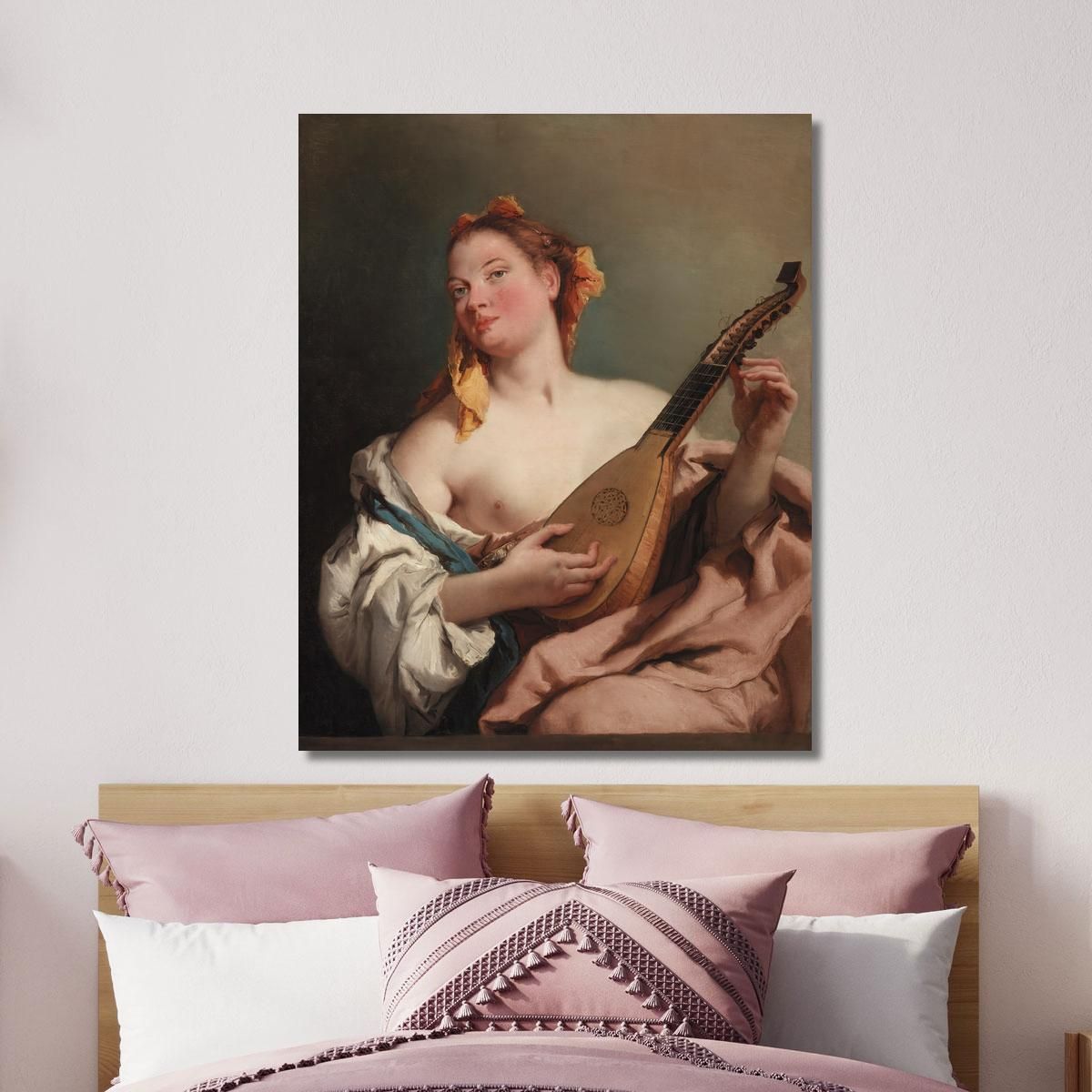 Donna Con Un Mandolino Giovanni Battista Tiepolo gbt56 quadro stampa su tela