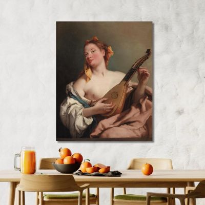 Donna Con Un Mandolino Giovanni Battista Tiepolo gbt56 quadro stampa su tela