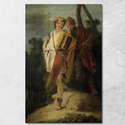 Giovane Con Arco E Grande Faretra E Il Suo Compagno Con Uno Scudo Giovanni Battista Tiepolo gbt57 quadro stampa su tela