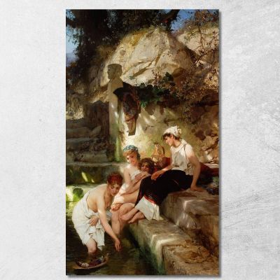 Idillio Romano Prima Del Bagno Henryk Siemiradzki hsm35 quadro stampa su tela