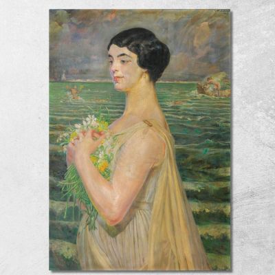 Donna Al Mare Jacek Malczewski jml146 quadro stampa su tela