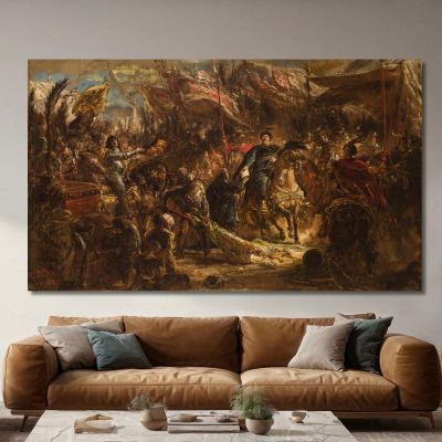 Jan Iii Sobieski Consegna Al Canonico Denhoff Una Lettera Al Papa Jan Matejko, jmt15 quadro stampa su tela