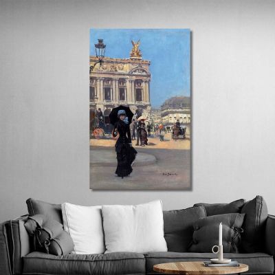 Frente A La Ópera Jean Béraud, jbr15 cuadro en lienzo