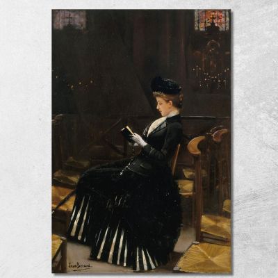 Donna Che Prega Jean Béraud jbr25 quadro stampa su tela