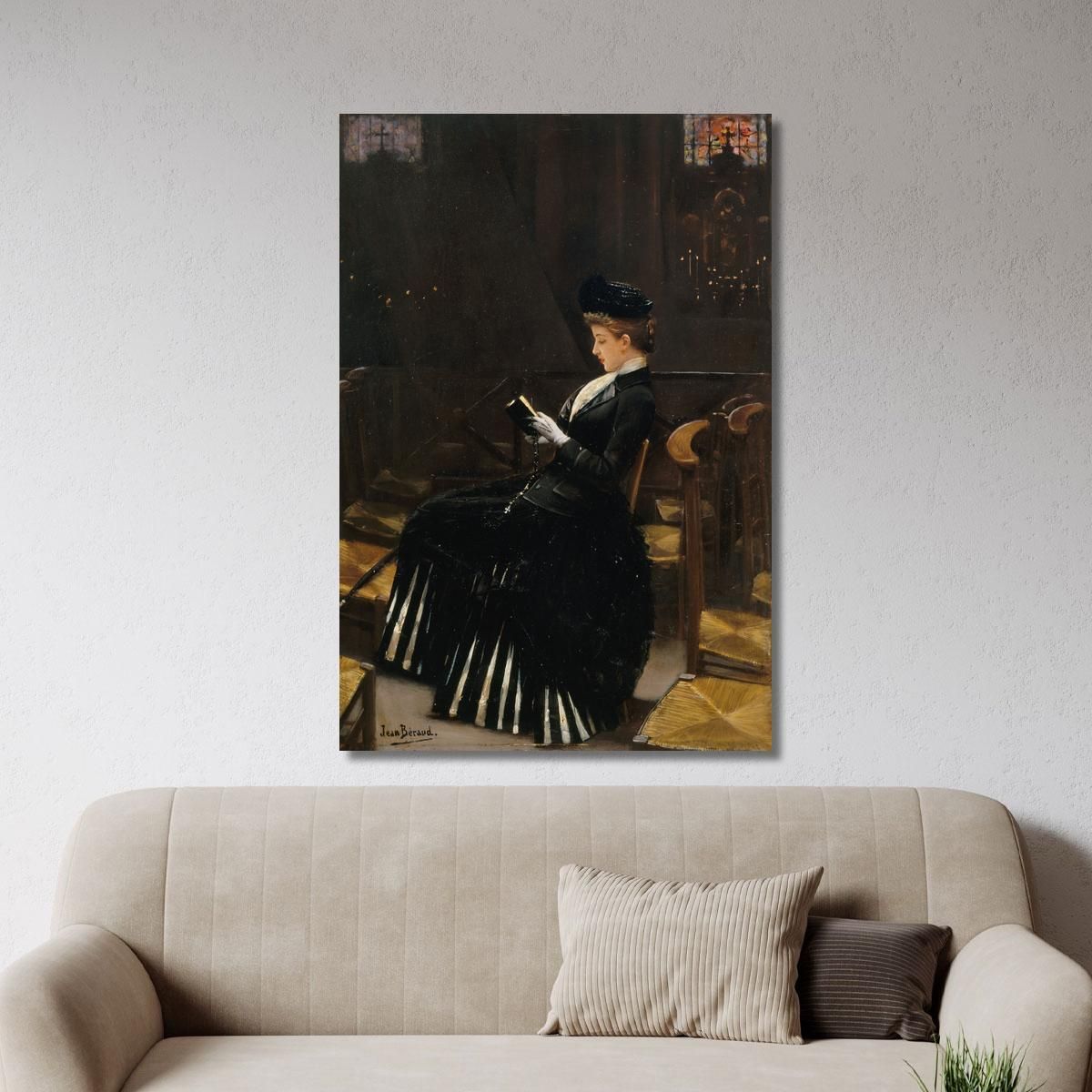 Donna Che Prega Jean Béraud jbr25 quadro stampa su tela
