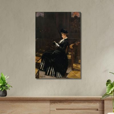 Donna Che Prega Jean Béraud jbr25 quadro stampa su tela