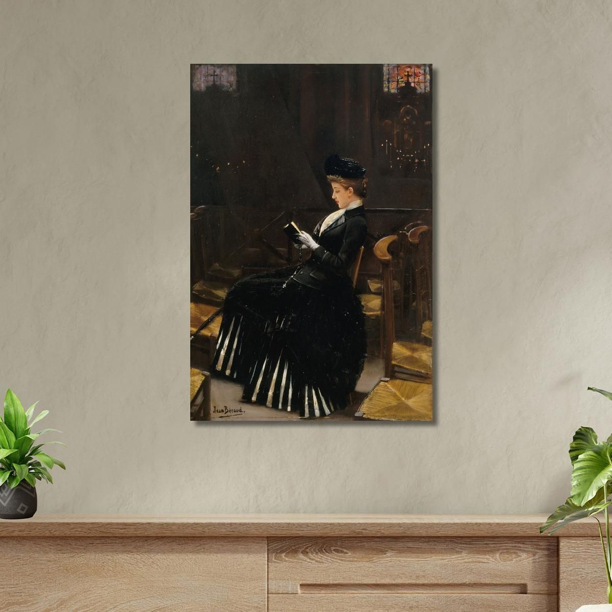 Donna Che Prega Jean Béraud jbr25 quadro stampa su tela