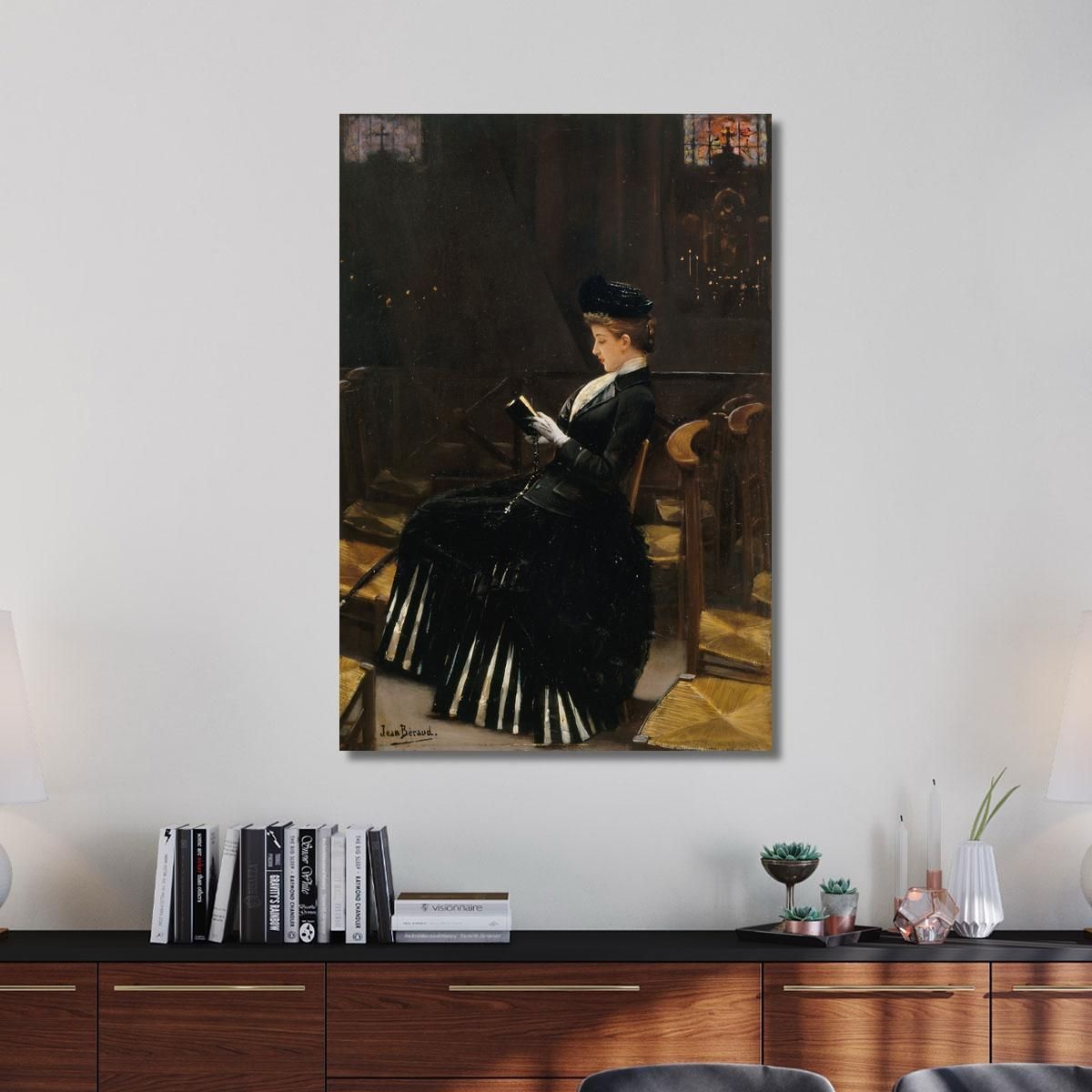 Donna Che Prega Jean Béraud jbr25 quadro stampa su tela