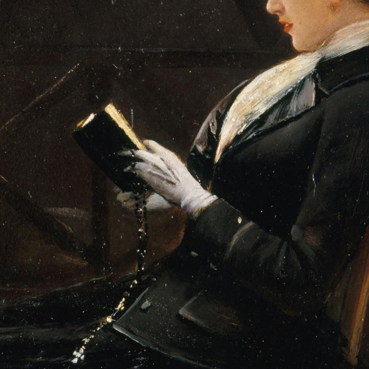 Donna Che Prega Jean Béraud jbr25 quadro stampa su tela