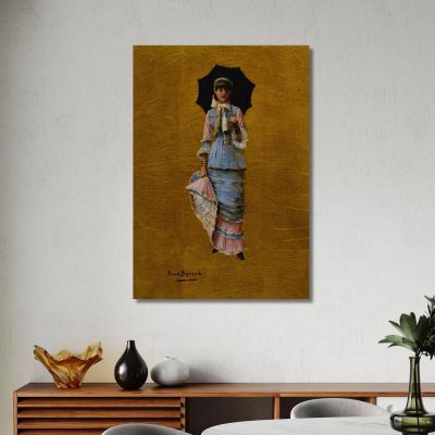 Mujer Joven Con Sombrilla Jean Béraud, jbr27 cuadro en lienzo