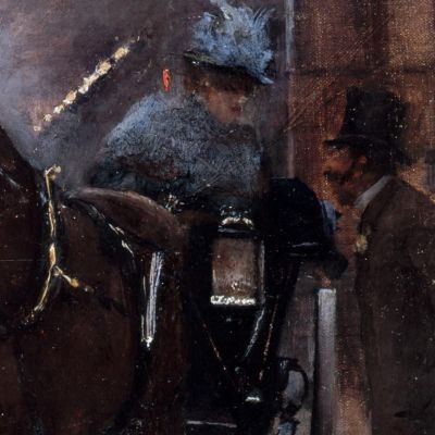 Boulevard Des Capucines La Sera Davanti Al Café Napolitain Jean Béraud jbr49 quadro stampa su tela