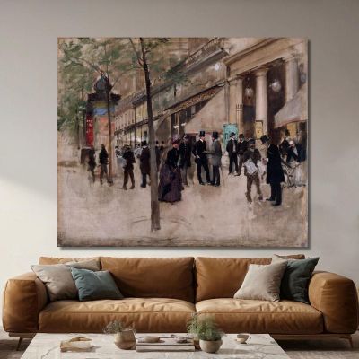 Boulevard Montmartre Davanti Al Théâtre Des Variétés Nel Pomeriggio Jean Béraud jbr50 quadro stampa su tela