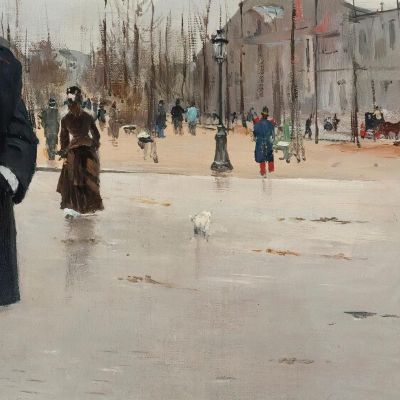 Lasciando Il Cimitero Di Montmartre Jean Béraud jbr66 quadro stampa su tela