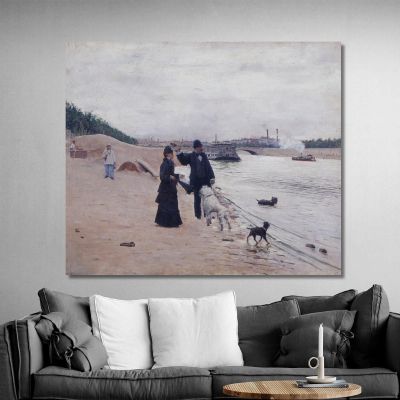 Le Rive Della Senna Jean Béraud jbr68 quadro stampa su tela