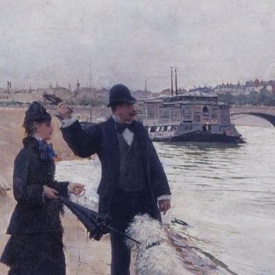 Le Rive Della Senna Jean Béraud jbr68 quadro stampa su tela