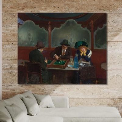 Giocatori Di Backgammon Jean Béraud jbr73 quadro stampa su tela