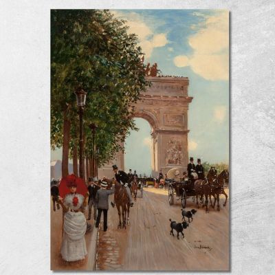 L'Arco Di Trionfo Agli Champs-Elysées Jean Béraud jbr75 quadro stampa su tela