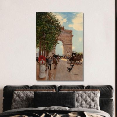 L'Arco Di Trionfo Agli Champs-Elysées Jean Béraud jbr75 quadro stampa su tela