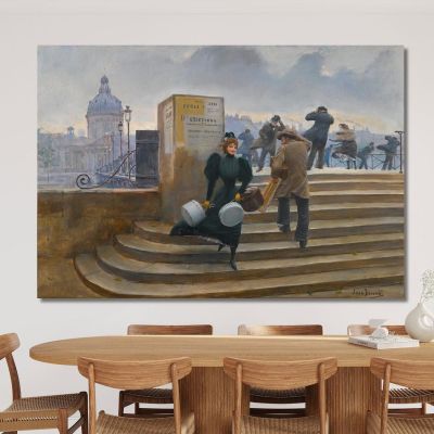 Modista Sul Pont Des Arts Jean Béraud jbr79 quadro stampa su tela