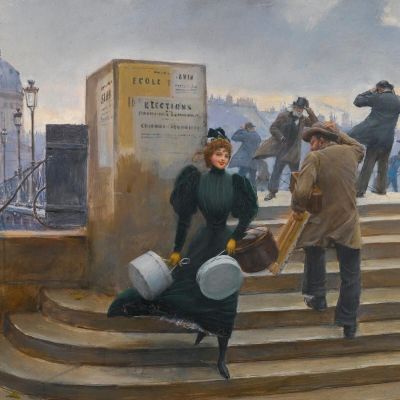 Modista Sul Pont Des Arts Jean Béraud jbr79 quadro stampa su tela