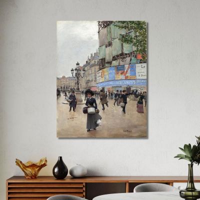 Parisrue Du Havre Jean Béraud jbr80 quadro stampa su tela