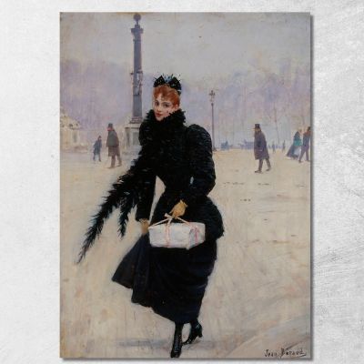 Parigino In Place De La Concorde Jean Béraud jbr83 quadro stampa su tela