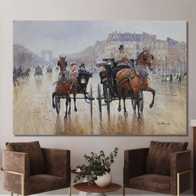 Rotonda 2 Degli Champs-Élysées Jean Béraud jbr89 quadro stampa su tela