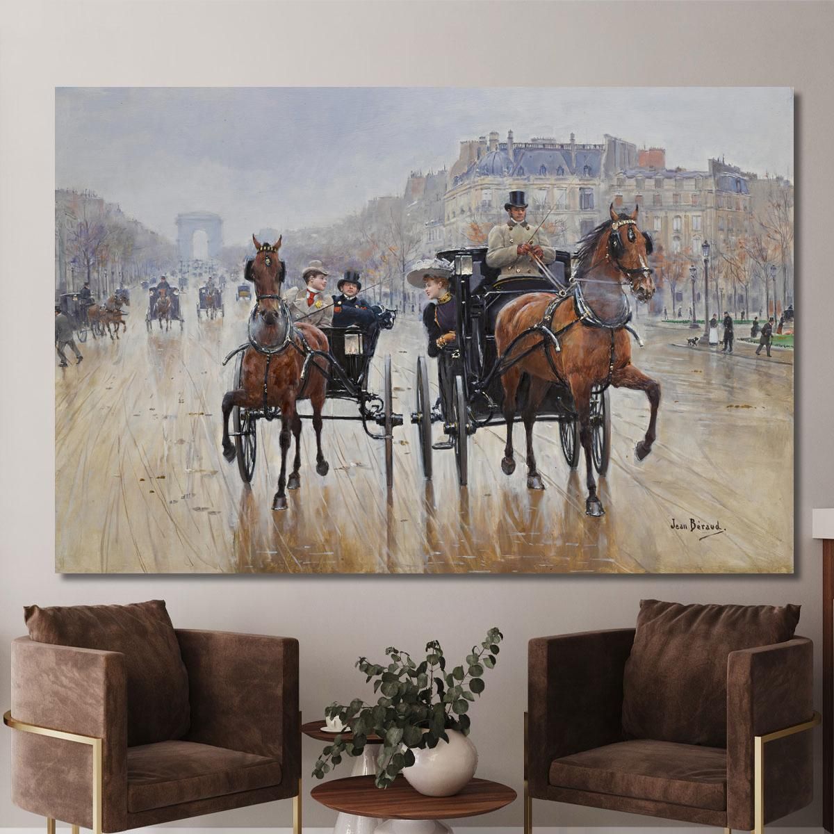 Rotonda 2 Degli Champs-Élysées Jean Béraud jbr89 quadro stampa su tela