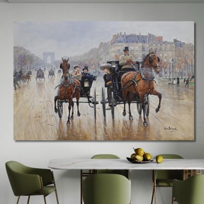 Rotonda 2 Degli Champs-Élysées Jean Béraud jbr89 quadro stampa su tela