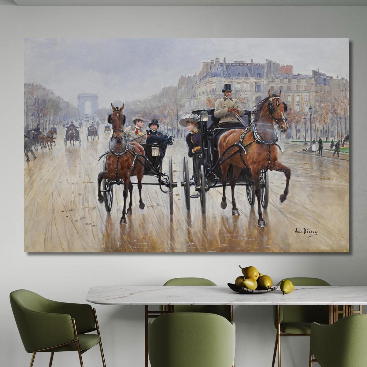 Rotonda 2 Degli Champs-Élysées Jean Béraud jbr89 quadro stampa su tela