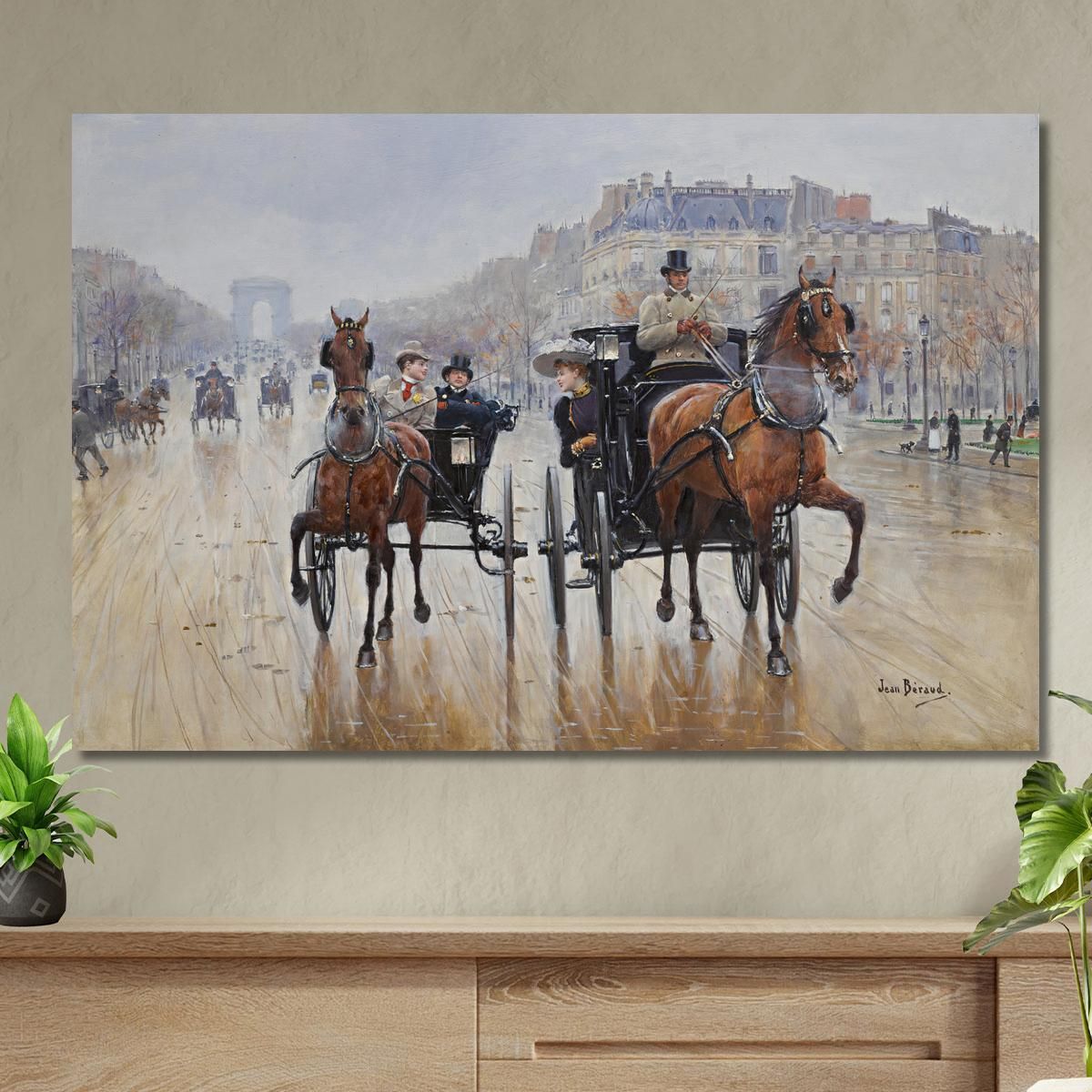 Rotonda 2 Degli Champs-Élysées Jean Béraud jbr89 quadro stampa su tela