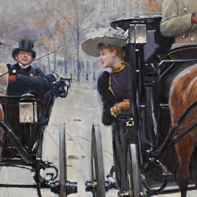 Rotonda 2 Degli Champs-Élysées Jean Béraud jbr89 quadro stampa su tela