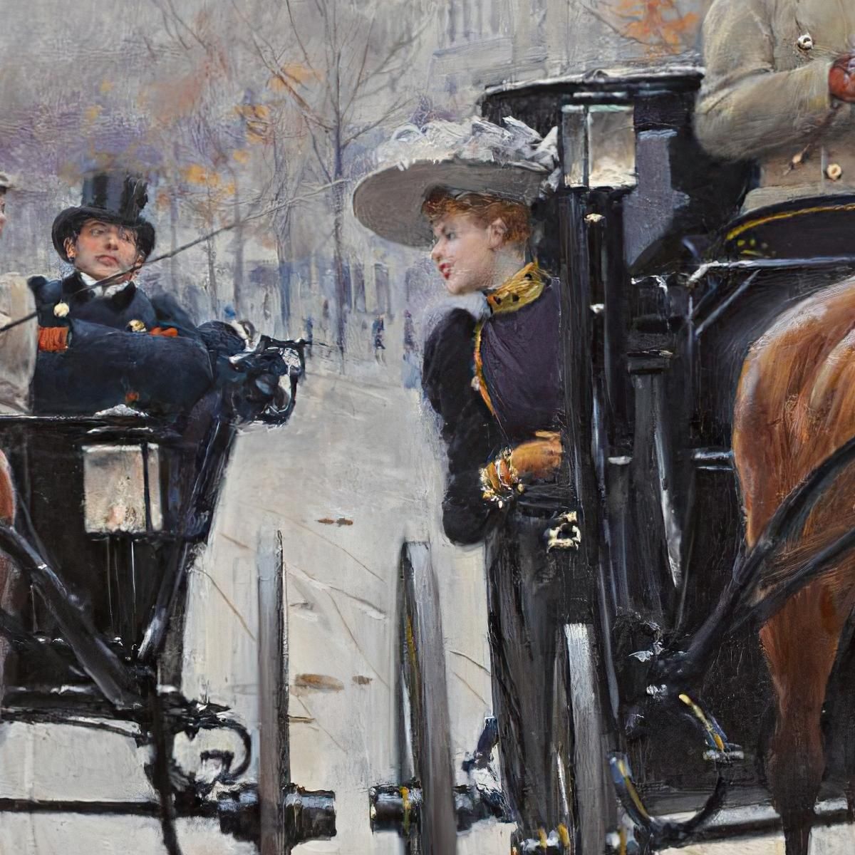 Rotonda 2 Degli Champs-Élysées Jean Béraud jbr89 quadro stampa su tela