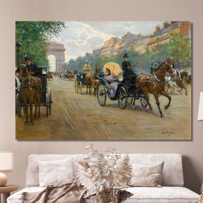 Scena Sugli Champs-Élysées Jean Béraud jbr94 quadro stampa su tela