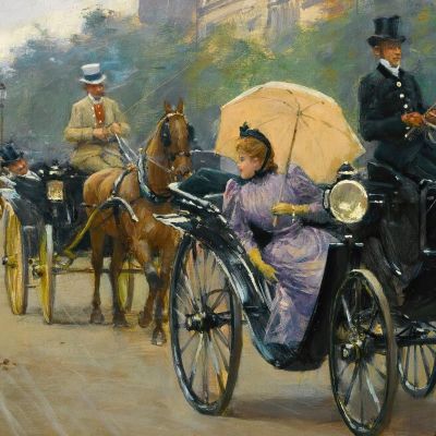 Scena Sugli Champs-Élysées Jean Béraud jbr94 quadro stampa su tela