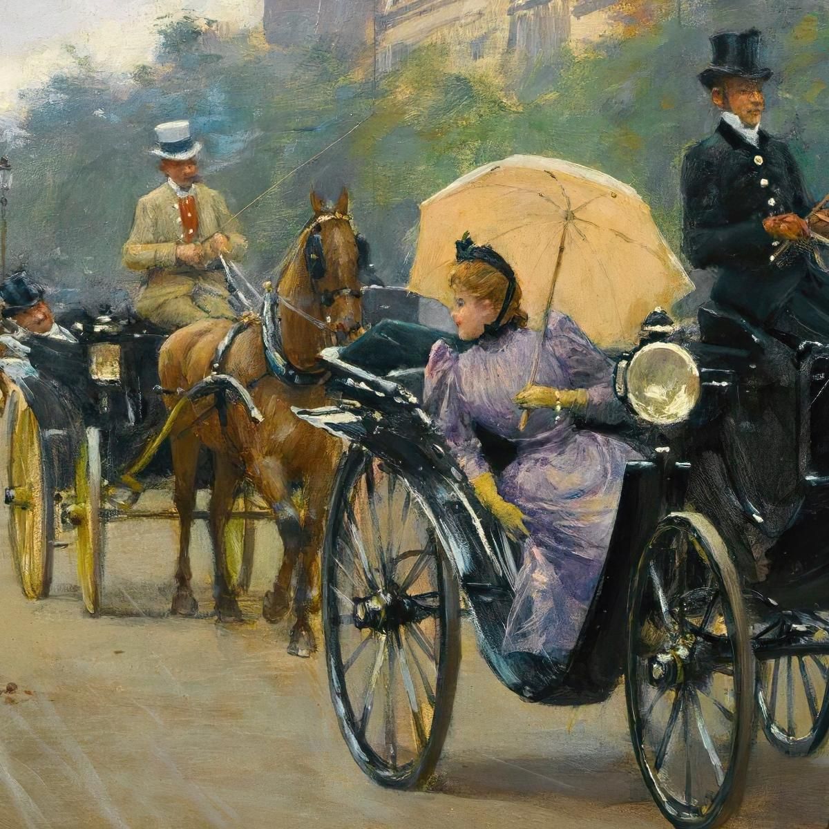 Scena Sugli Champs-Élysées Jean Béraud jbr94 quadro stampa su tela