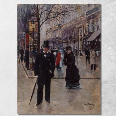 Sul Boulevard Jean Béraud jbr98 quadro stampa su tela