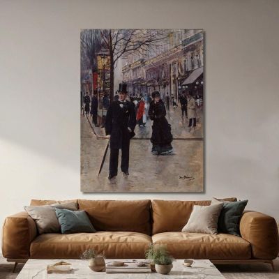 Sul Boulevard Jean Béraud jbr98 quadro stampa su tela