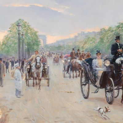 Sugli Champs Elysées Jean Béraud jbr99 quadro stampa su tela