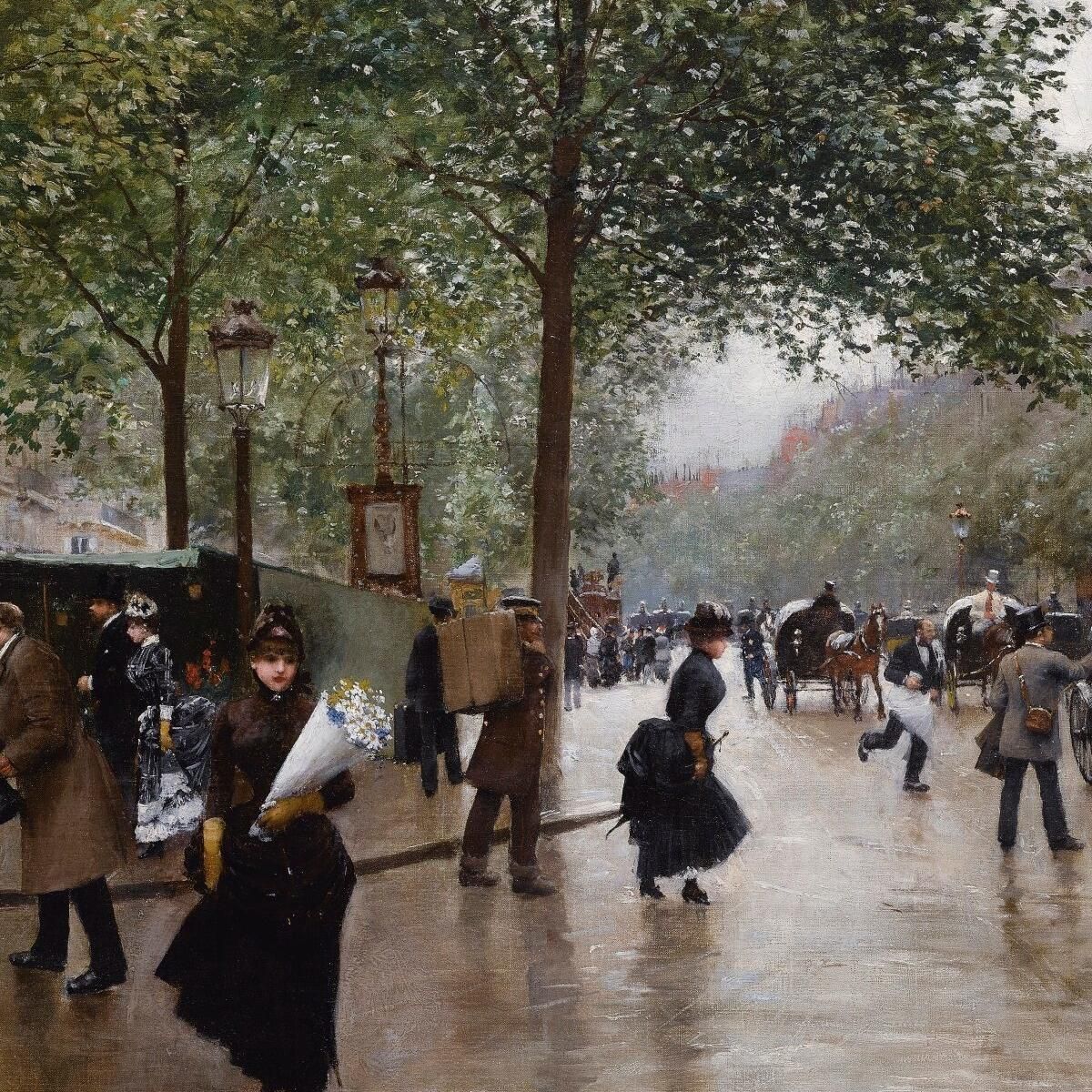 Sui Grands Boulevards Jean Béraud jbr100 quadro stampa su tela