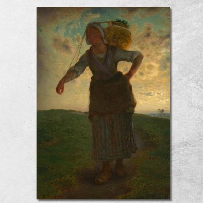 Una Lattaia Normanna A Gréville Jean-François Millet jfm1 quadro stampa su tela
