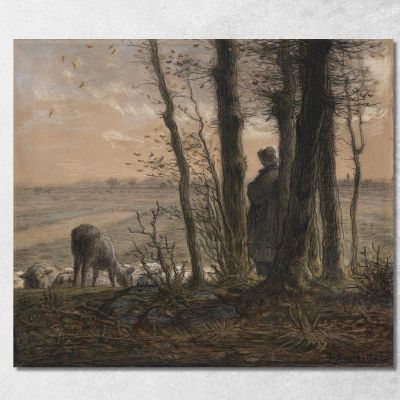 Foglie Cadenti Jean-François Millet jfm14 quadro stampa su tela