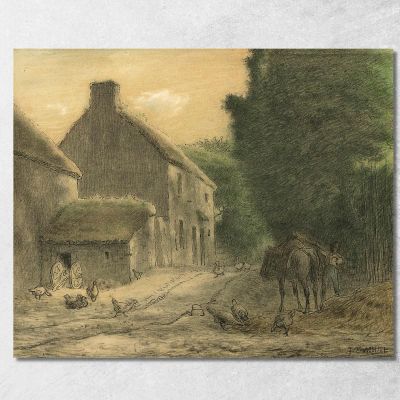 Agriturismo A Gruchy Jean-François Millet jfm15 quadro stampa su tela