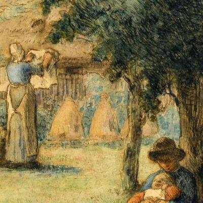 Donna Che Stende Il Bucato Jean-François Millet jfm16 quadro stampa su tela