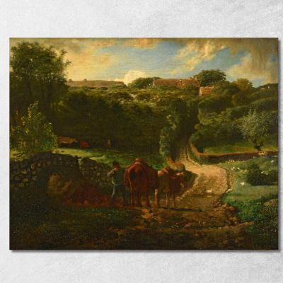 Hameau Cugino A Gréville Jean-François Millet jfm21 quadro stampa su tela