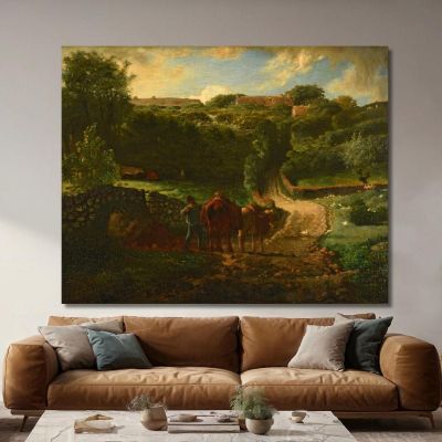 Hameau Primo En Gréville Jean-François Millet, jfm21 cuadro en lienzo