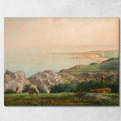 Il Mare Visto Dall'Alto Della Scogliera Di Landemer Jean-François Millet jfm26 quadro stampa su tela